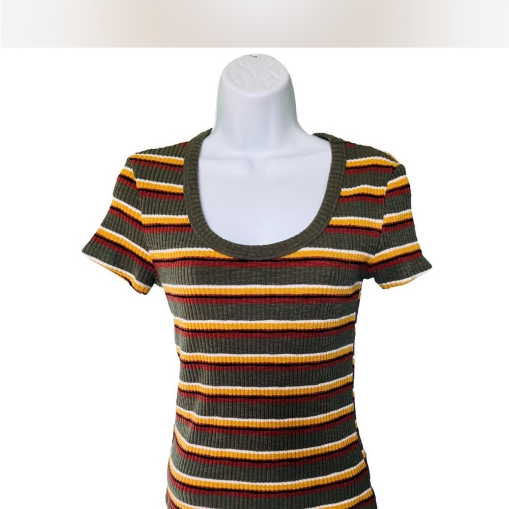 No Boundaries Striped Short Sleeve Top